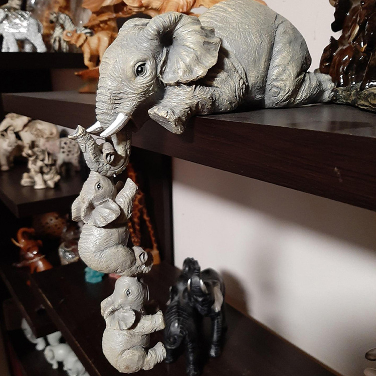 Hot selling mother and child elephant resin handicraft ornaments, outdoor courtyard sculpture decorations_voghion.com