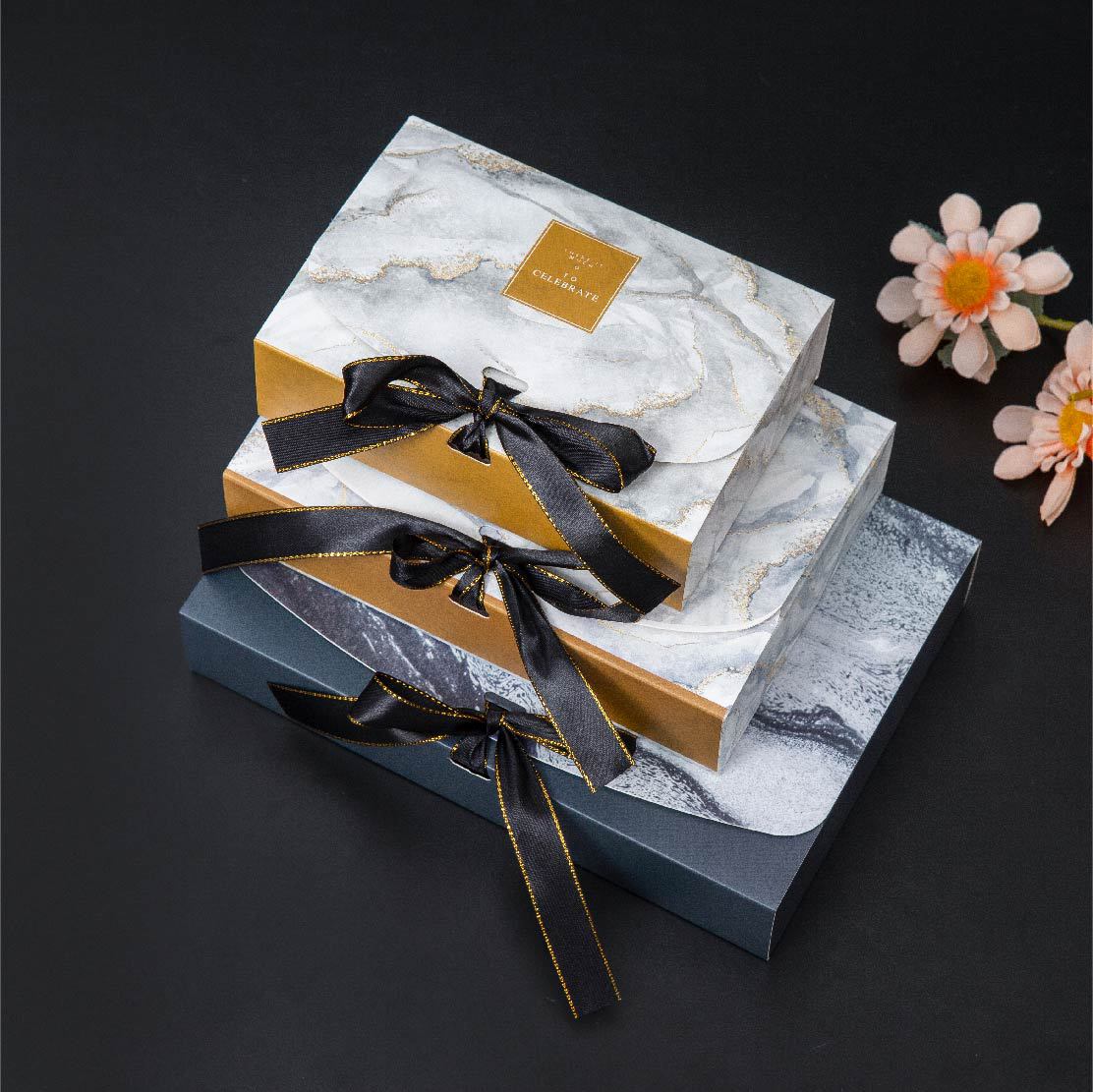 Gift Box Marble Pattern Packaging Box Clothes Gift Box Shirt Pajama Bra Underwear Socks Box Holiday Gift Box