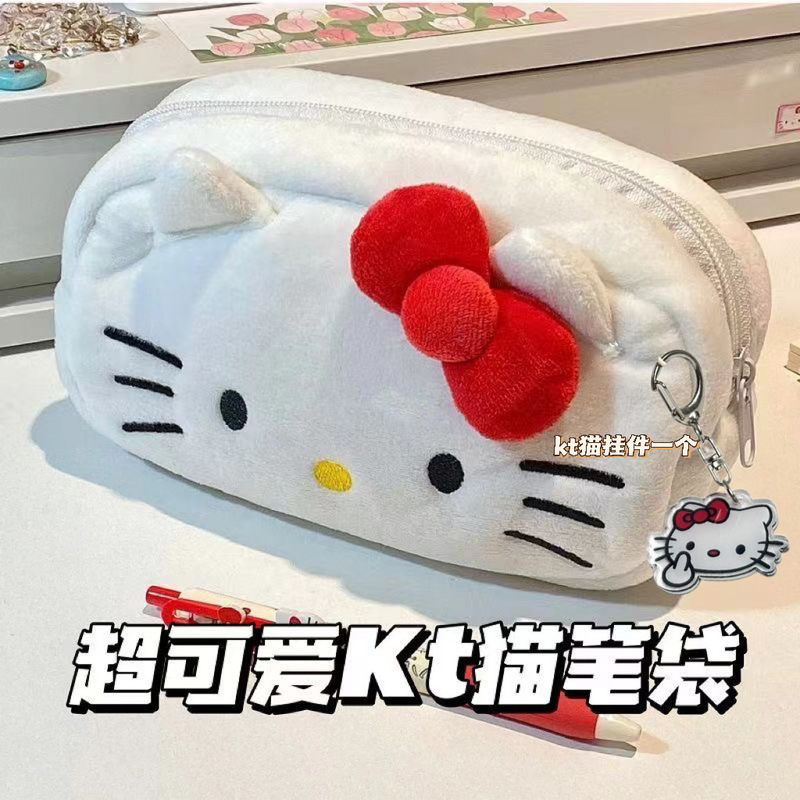 ins 鉛筆バッグキティ猫韓国スタイル高価値ガーリー漫画文具バッグ学生大容量鉛筆バッグ多用途|undefined