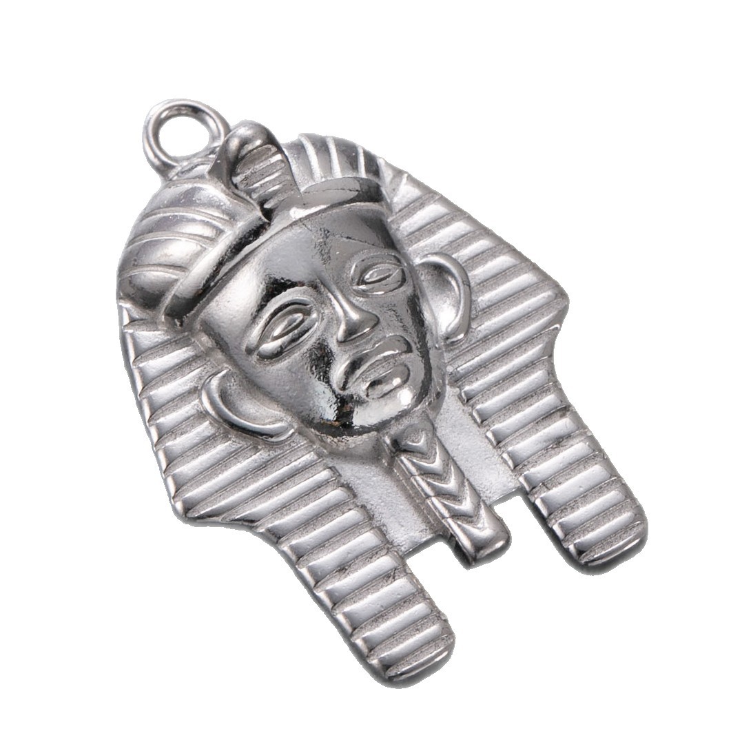 Colgante único Fuente transfronteriza Collar de acero inoxidable Faraón egipcio Colgante de acero de titanio Personalidad Hip Hop Diy Accesorios de joyería