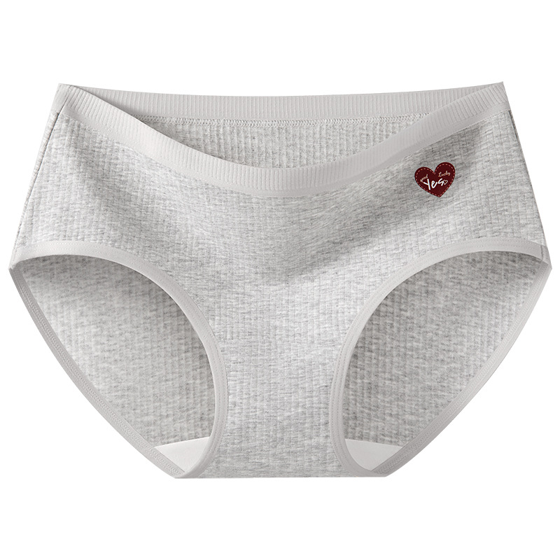 Bragas de amor de algodón con entrepierna larga, entrepierna de algodón de cintura media linda, entrepierna antibacteriana, bragas de algodón cómodas, calzoncillos de mujer