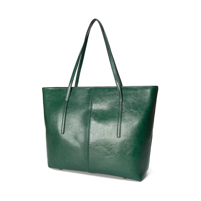 Capacious shoulder bag, leather one-shoulder bag, genuine leather