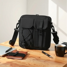 跨境新款耐磨牛津斜挎包百搭黑色休闲手机包男士单肩包个性小挎包