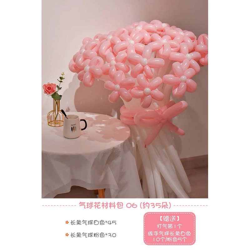 Flor de globo Día del maestro Decoración de globos Decoración Escena Atmósfera Accesorios fotográficos 1.8 Ramo largo Flores de bricolaje