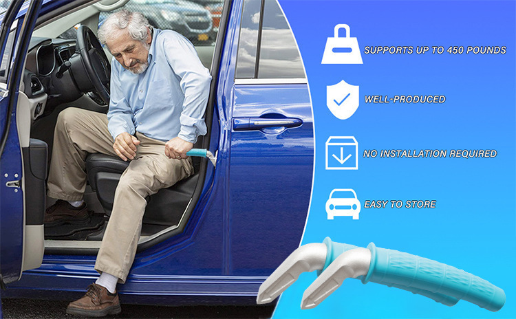 Car Handle Grip Aid for Elderly, Portable Vehicle Support Handle, Safety Handrail Hammer Tool