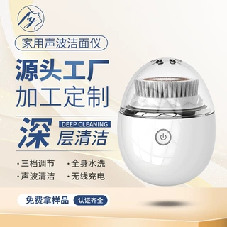 跨境超声波电动洗脸洁面仪无线防水硅胶洁面洗脸刷按摩美容礼品