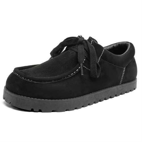 Men's Kangaroo Leather Shoes with Rubber Sole, Smoke Color, Handmade Retro Casual Loafers, Replica of British Low-Top Men's Shoes Z508