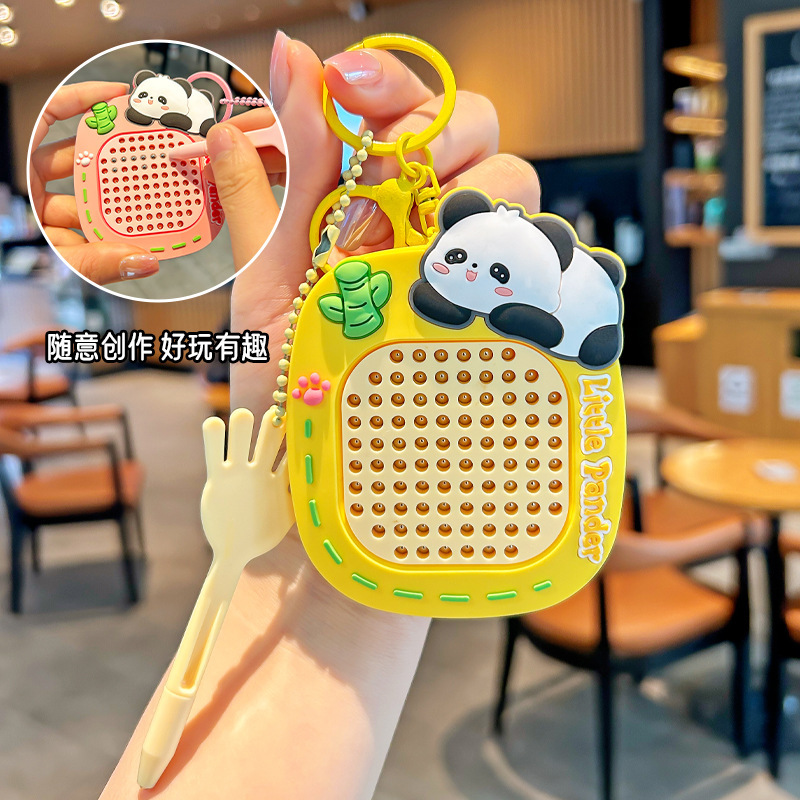 创意卡通磁吸钢珠画板钥匙扣背包小挂件解压磁性画板迷宫玩具批发|undefined