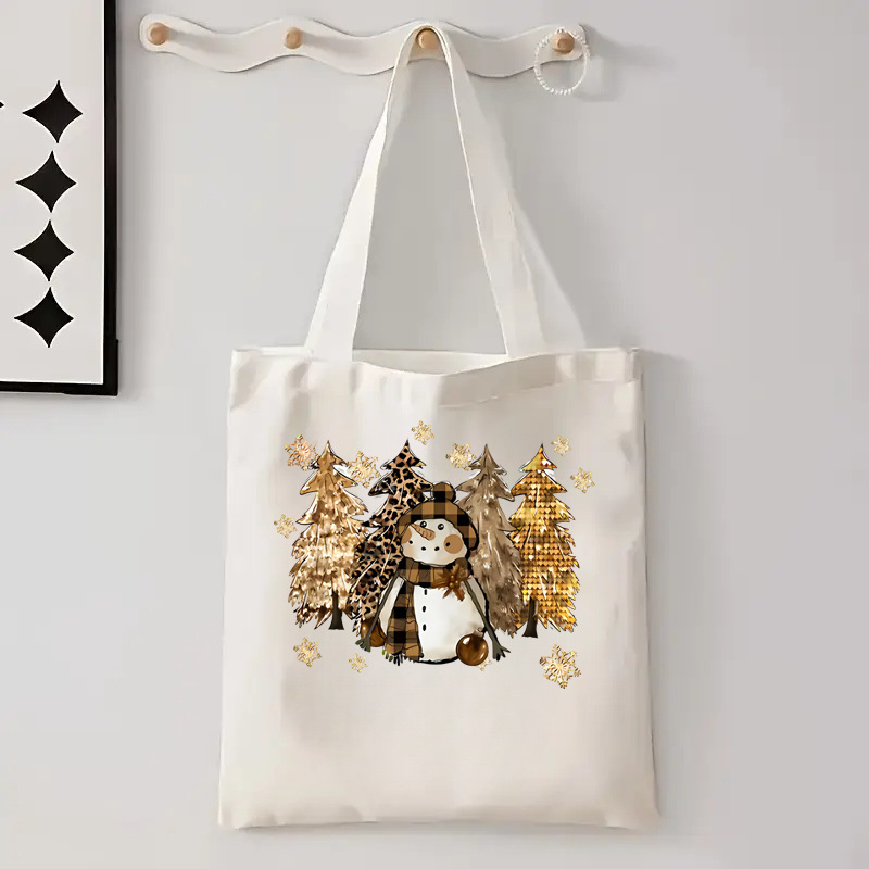 Cross-Border Men and Women Christmas New Year Canvas Bag Student Portable Storage Handbag Shopping Travel Shoulder Bag Cross-Border Men and Women Christmas New Year Canvas Bag Student Portable Storage Handbag Shopping Travel Shoulder Bag