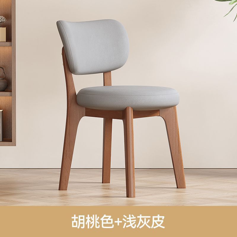 北欧スタイルの無垢材のダイニングチェア、家庭用、小さなアパート、シンプル、軽い高級ホテルのレストランの背もたれ椅子、化粧スツール|undefined