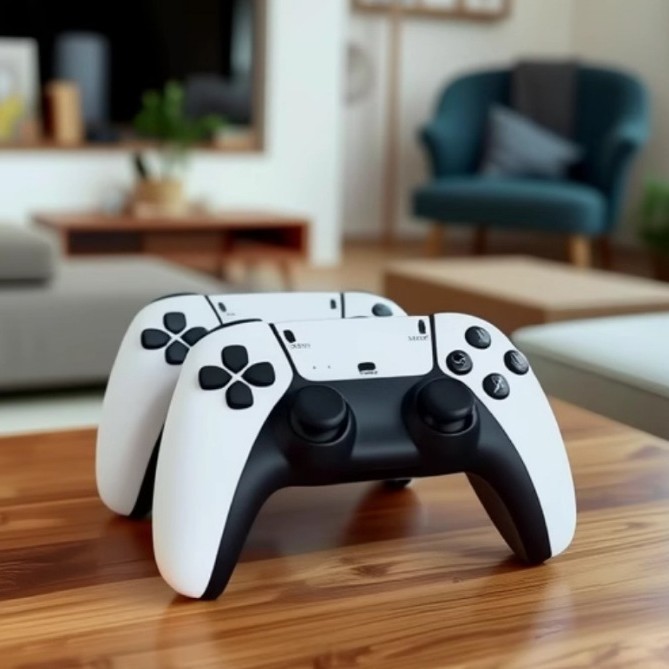 Fábrica de origen 2.4g blanco y negro doble P2 inalámbrico mango de juegos un arrastrar dos emulador mango de caja de juegos