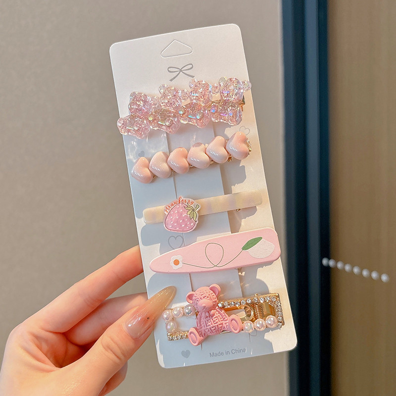 2025 verano pasador de cabello de dopamina colorido lindo frente dulce brocas de cabello rotas no lastimas brocas de cabello adornamientos para el cabello