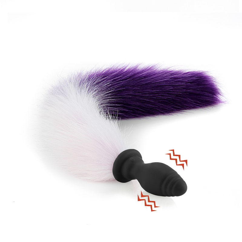 Sexy reemplazable Fox cola de silicona vibración anal plug back corte masturbación SM suministros para adultos entrega al por mayor
