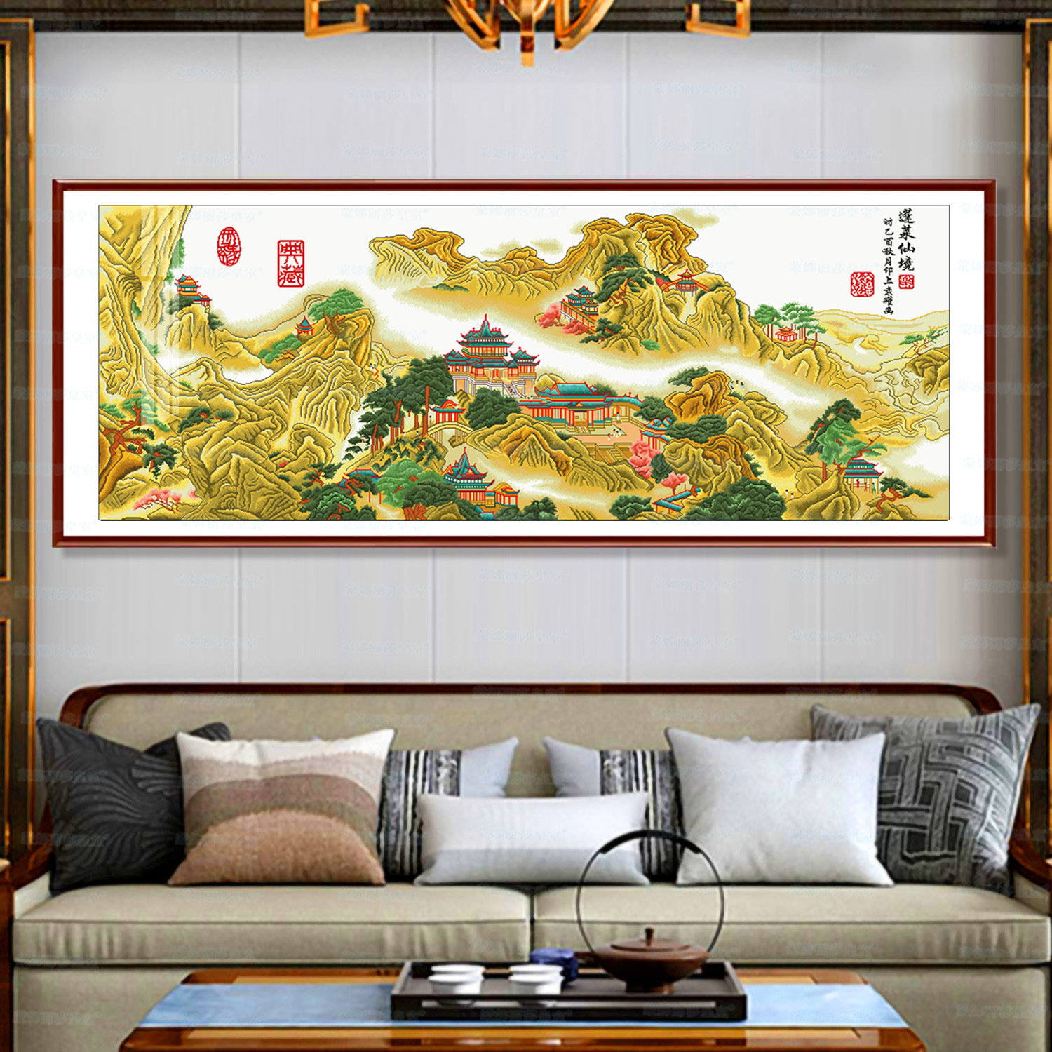 Monalisa Royal Cruz puntada Penglai Wonderland imagen nuevo paisaje chino gran bordado hilo image 6