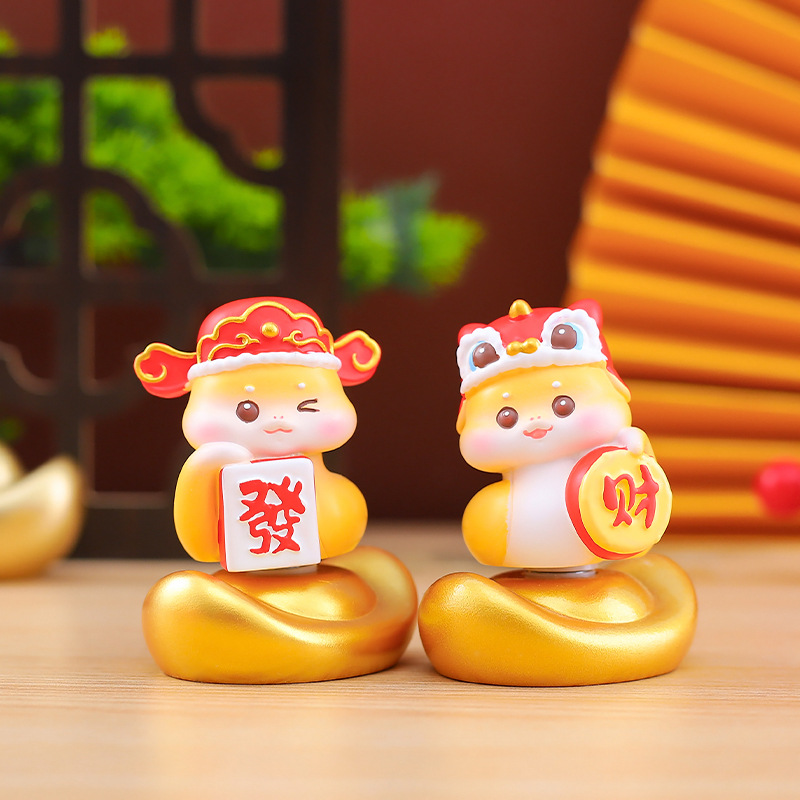 크리에이티브 국가적 트렌드 스타일 럭키 스네이크 시리즈 서프라이즈 블라인드 박스 회전식 데스크탑 장식품 스네이크 연도 선물 공장 직접 판매