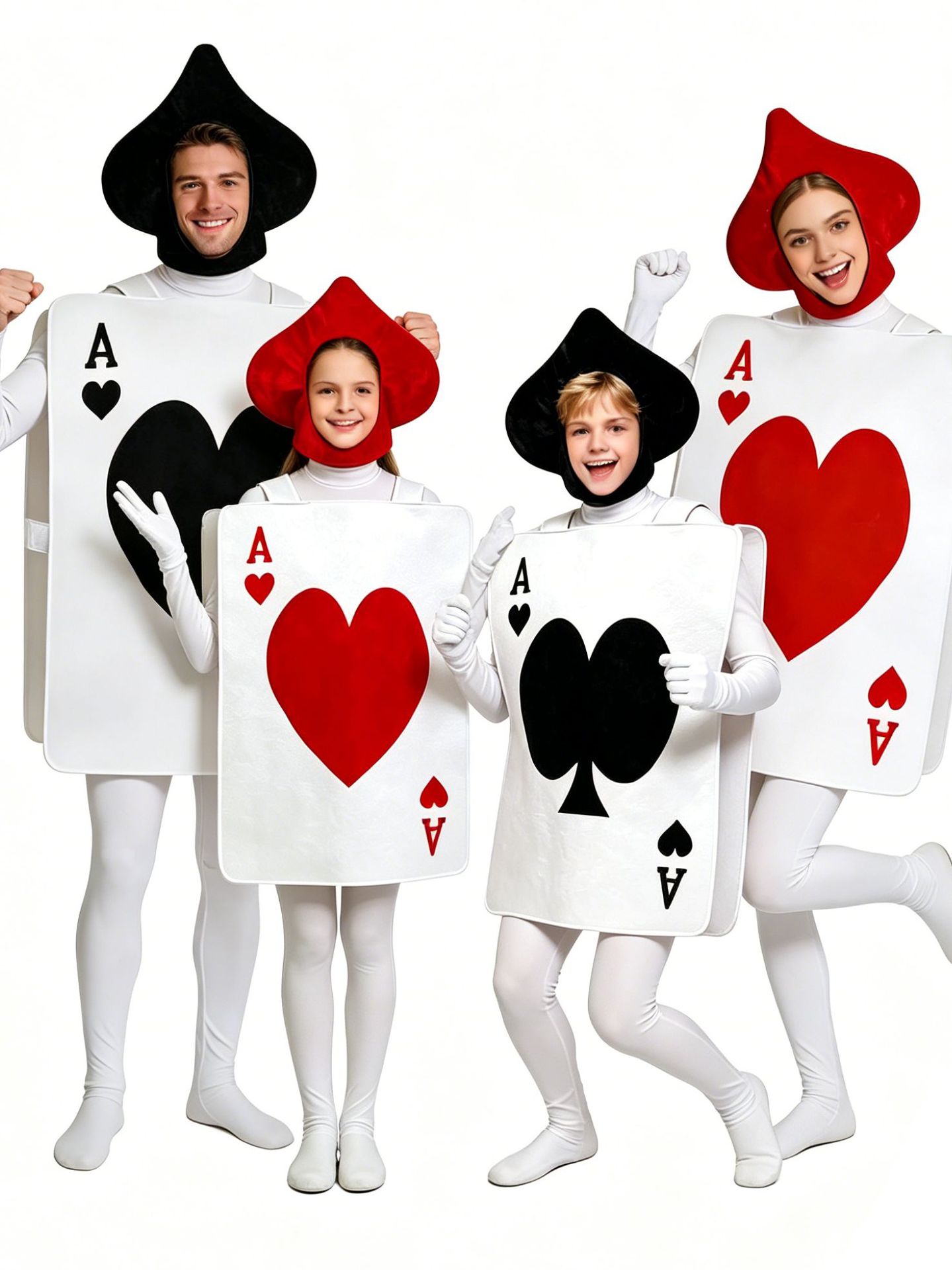Cartas de juego de Halloween, disfraces familiares de cosplay, disfraz con temática de póker, juegos de rol divertidos para fiestas