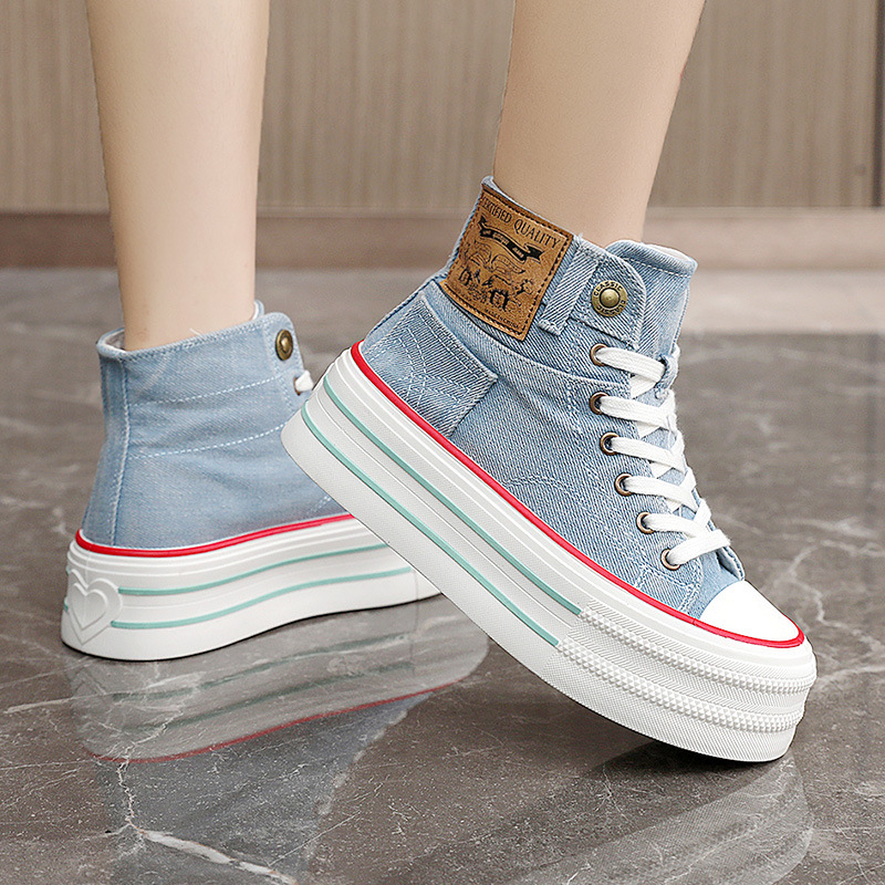 Br616 Neue Canvas-Schuhe für Damen, neuer Sommer-High-Top, atmungsaktiv, dicke Sohle, höhenverstärkend, vielseitig, strapazierfähig_voghion.com