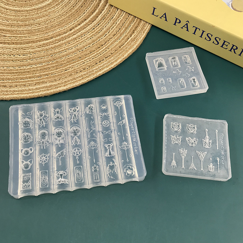 Variety of Sakura Nail Art Molds Little Magic Fairy Transformer Nail Polishing Tools Decoration Tools Food Grade Silicone High Transparency