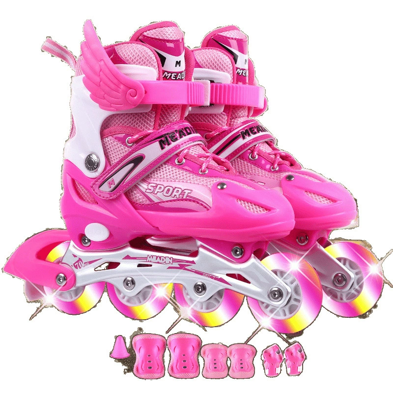 Flashing children's set, roller skates, full set