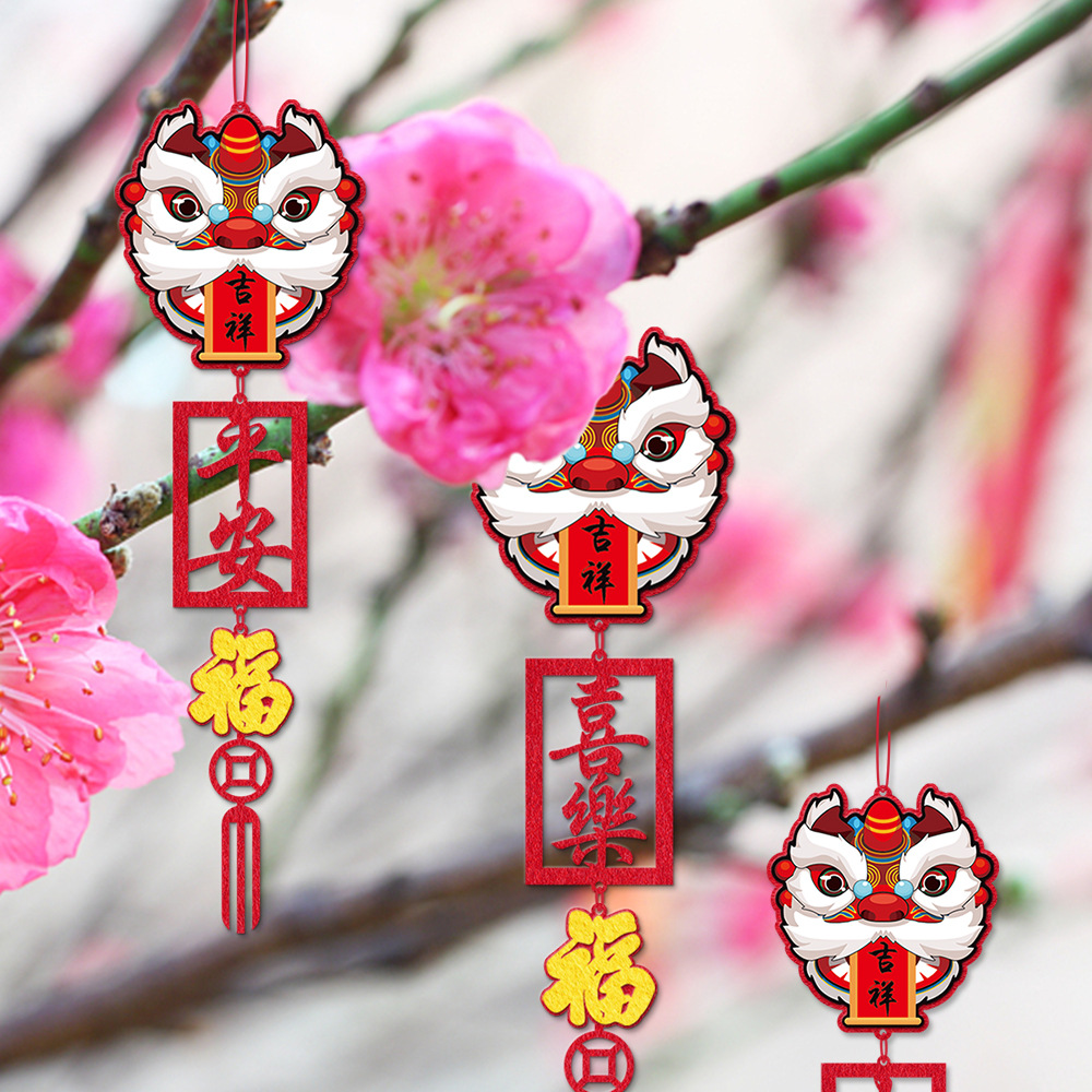 Nuevo dragón decoración del día de Año Nuevo León colgante decoración Festival de Primavera Año Nuevo escena diseño de la sala de estar decoración colgante de carácter Fu
