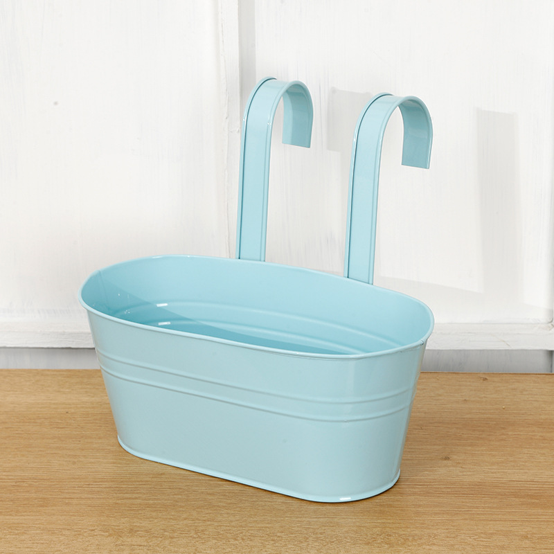 Selección estricta de hierro fundido colgando balcón barril de hierro colgando balcón colgando barril de metal