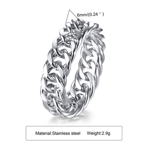 Stainless steel chain ring steel color gold ladies fashion trend personality titanium steel jewelry wholesale RC-476