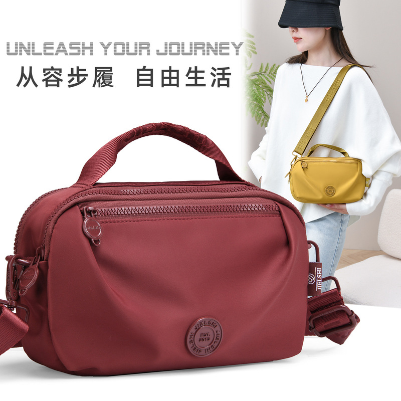 Jielang Women's Bag 2025 Autumn New Lightweight Nylon Cloth Bag Design Portable Shoulder Bag Casual Crossbody Bag