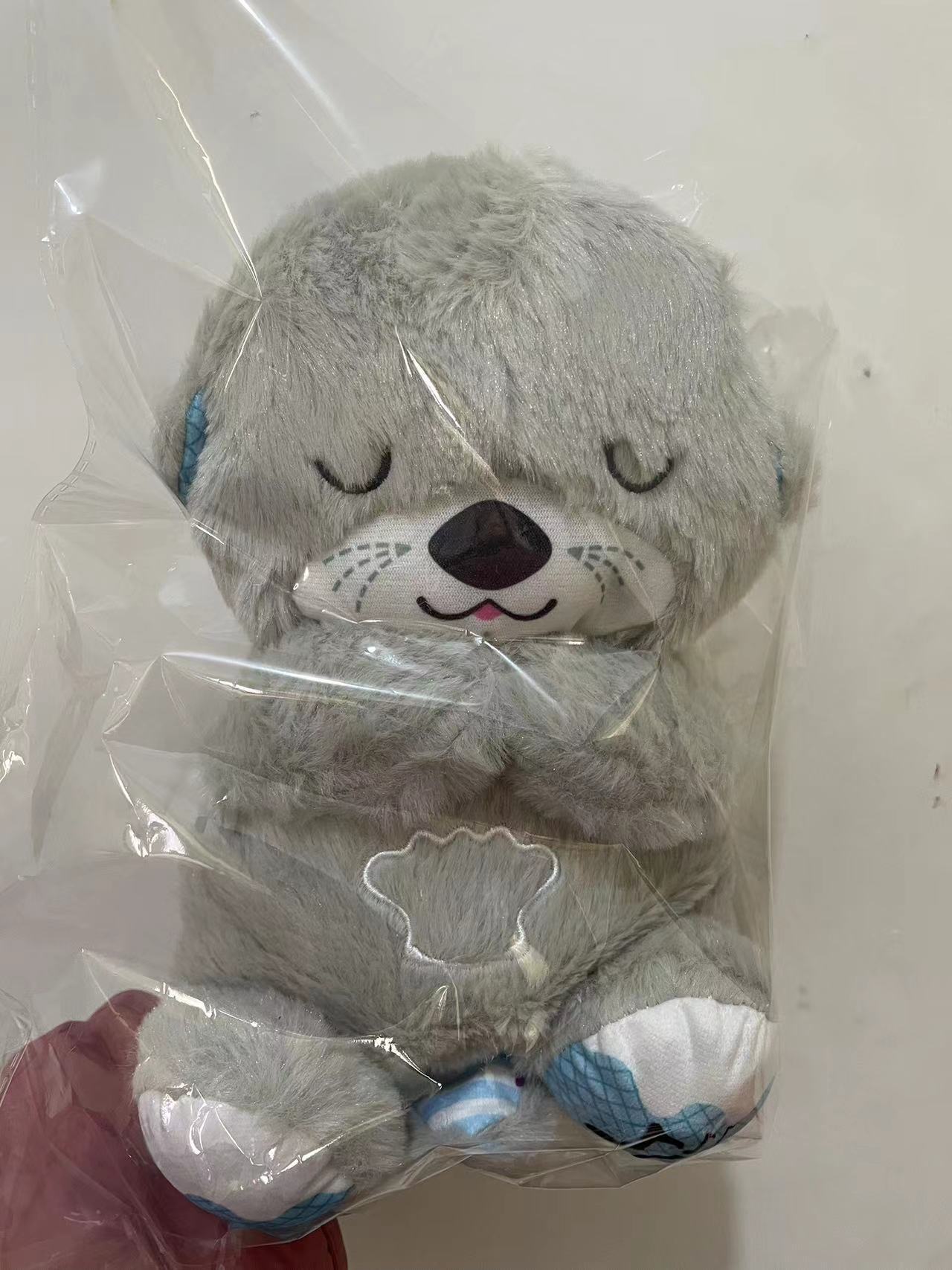 Transfronterizo popular respiración oso luminoso juguete iluminación voz calmante oso sueño oso bebé dormir música muñeca