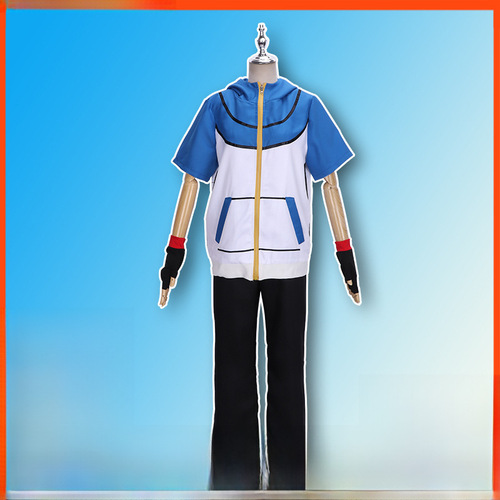 Anime Pet Little Busters Cosplay Suit Ash Ketchum Costume Summer Outfit Short Set