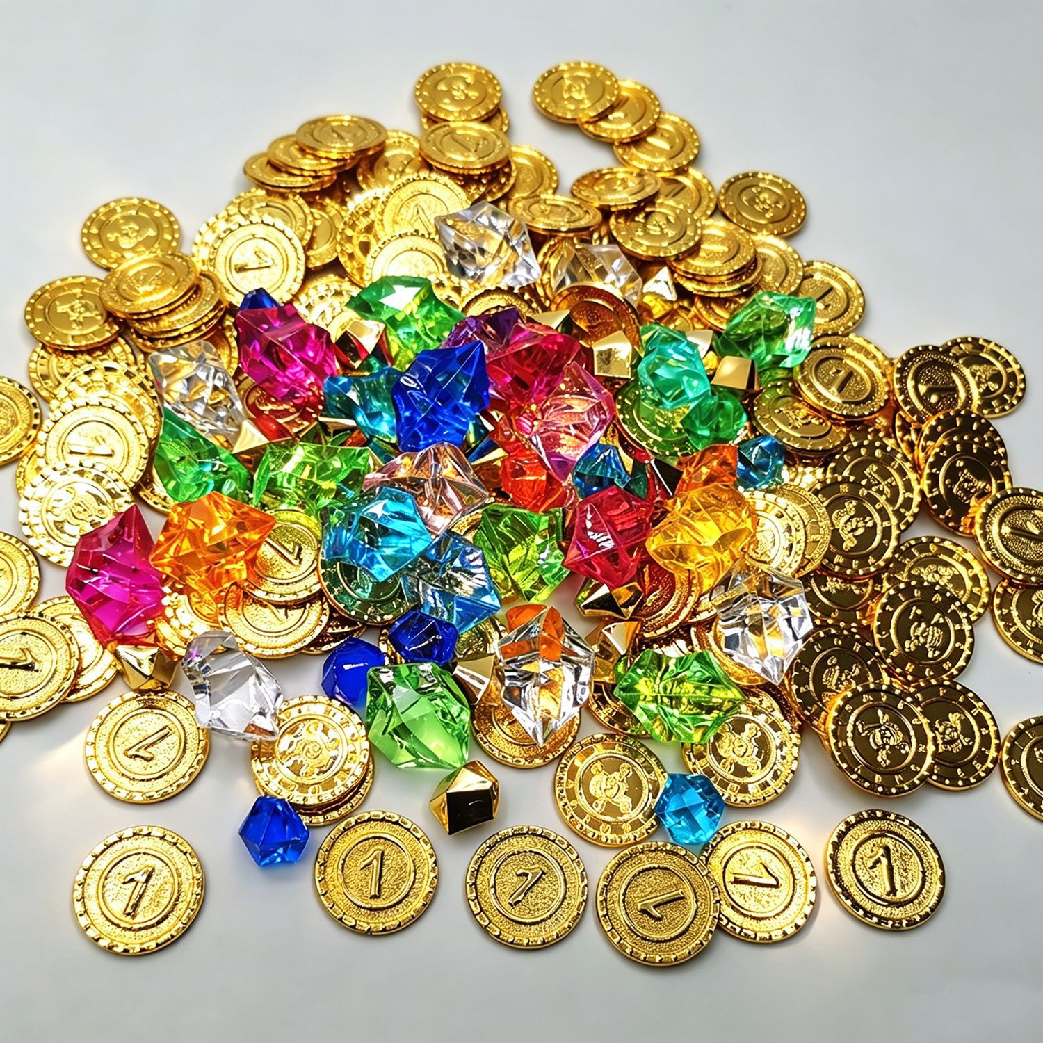 儿童玩具万圣节派对仿真游戏金币装饰品 电镀金币 海盗金币塑料币