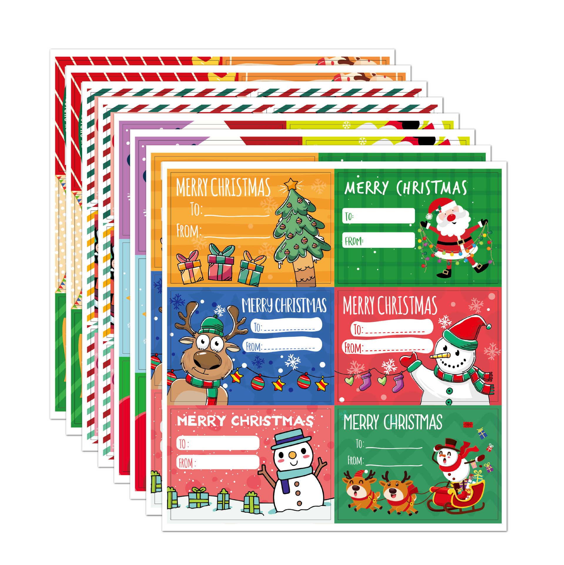 圣诞礼物贴封口贴纸标签贴纸信封贴纸节日派对礼品圣诞节装饰贴纸