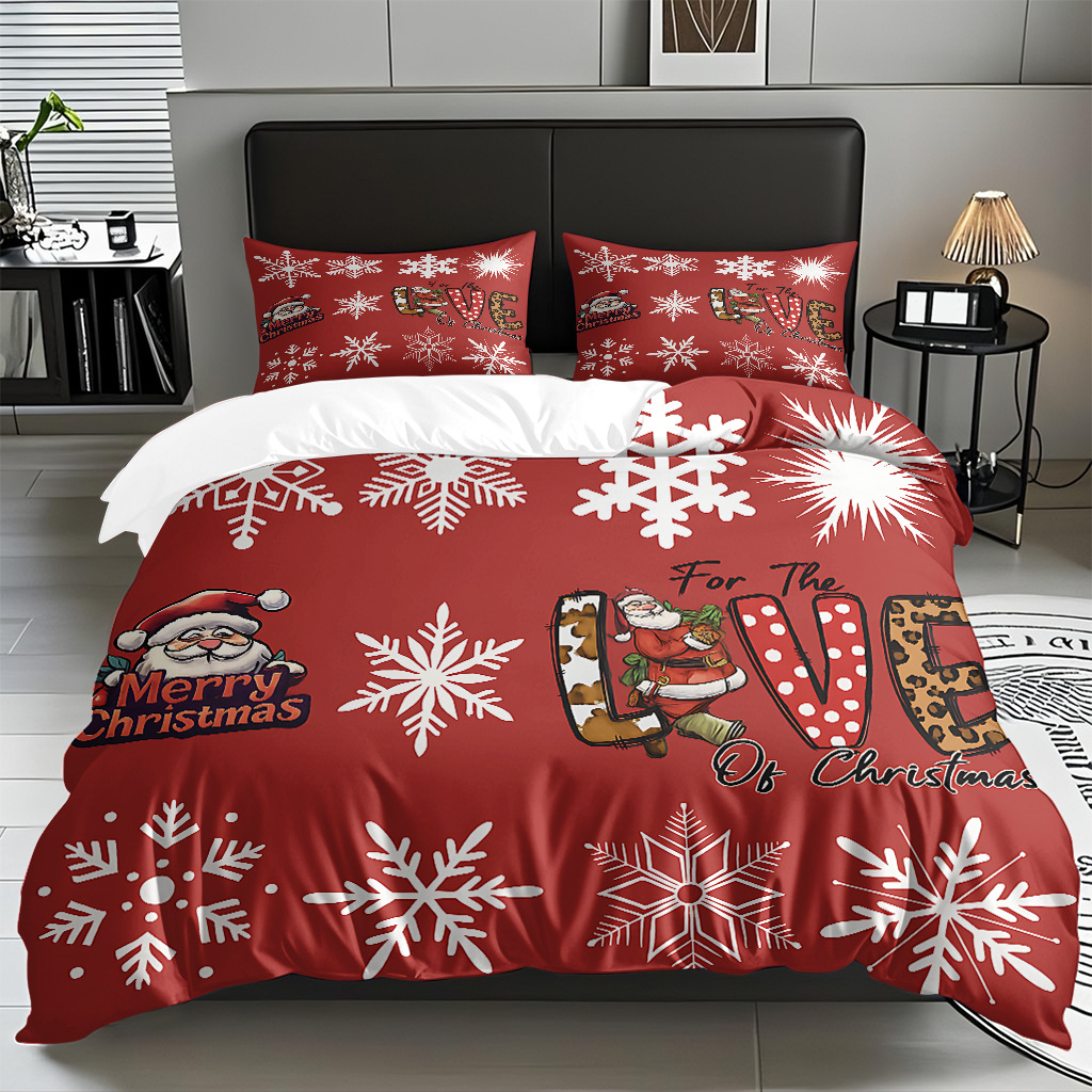 Impresión digital 3D Kit de colcha de navidad muñeco de nieve alce piel fábrica de textiles caseros directa TEMU / JIT