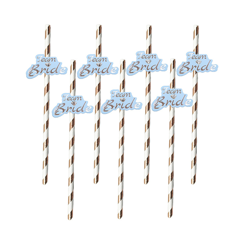 Equipo transfronterizo bride fiesta nupcial equipo nupcial papel de boda pajita postre cóctel decoración pajita