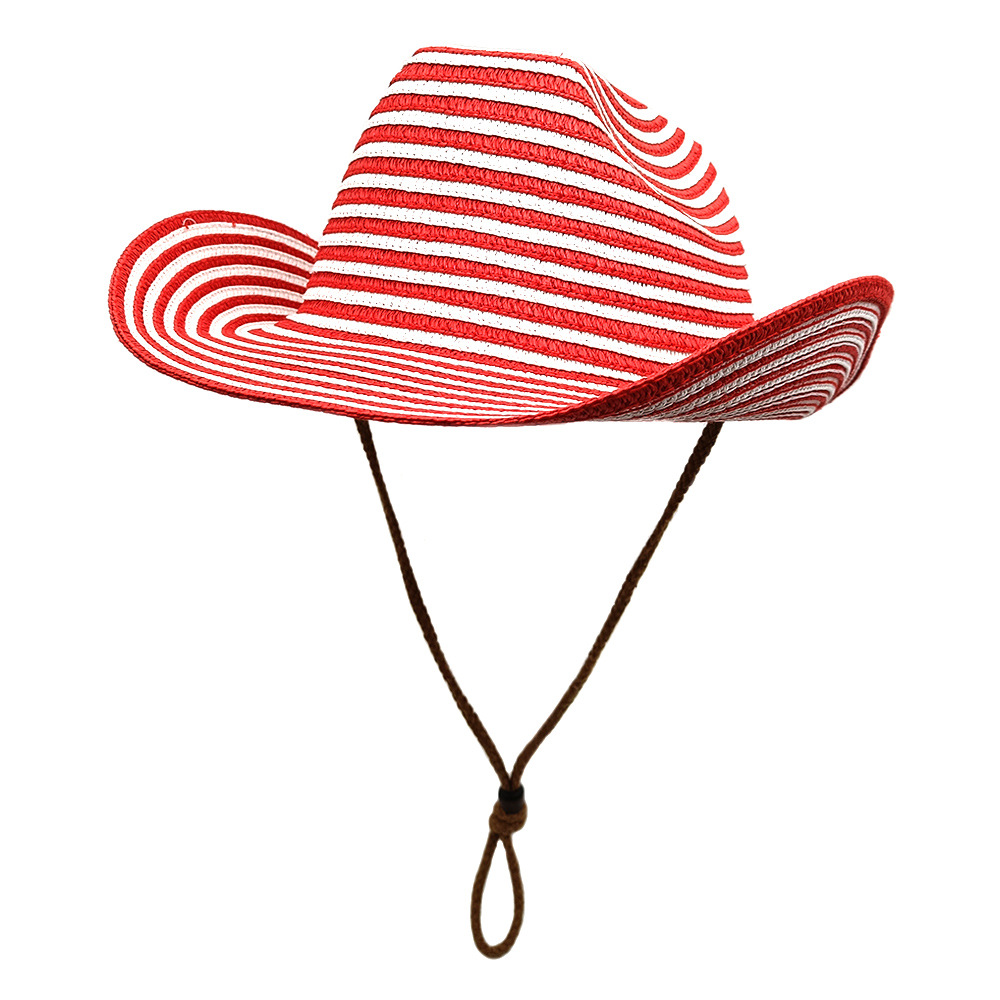 700g Weight Straw Hat Hats Type Daily Occasion Straw Material Stripe Pattern Summer Season Unisex Gender Vintage Style, Vacation Style Crimping Rim Unisex Vintage Style Vacation Stripe Crimping Straw Hat 3