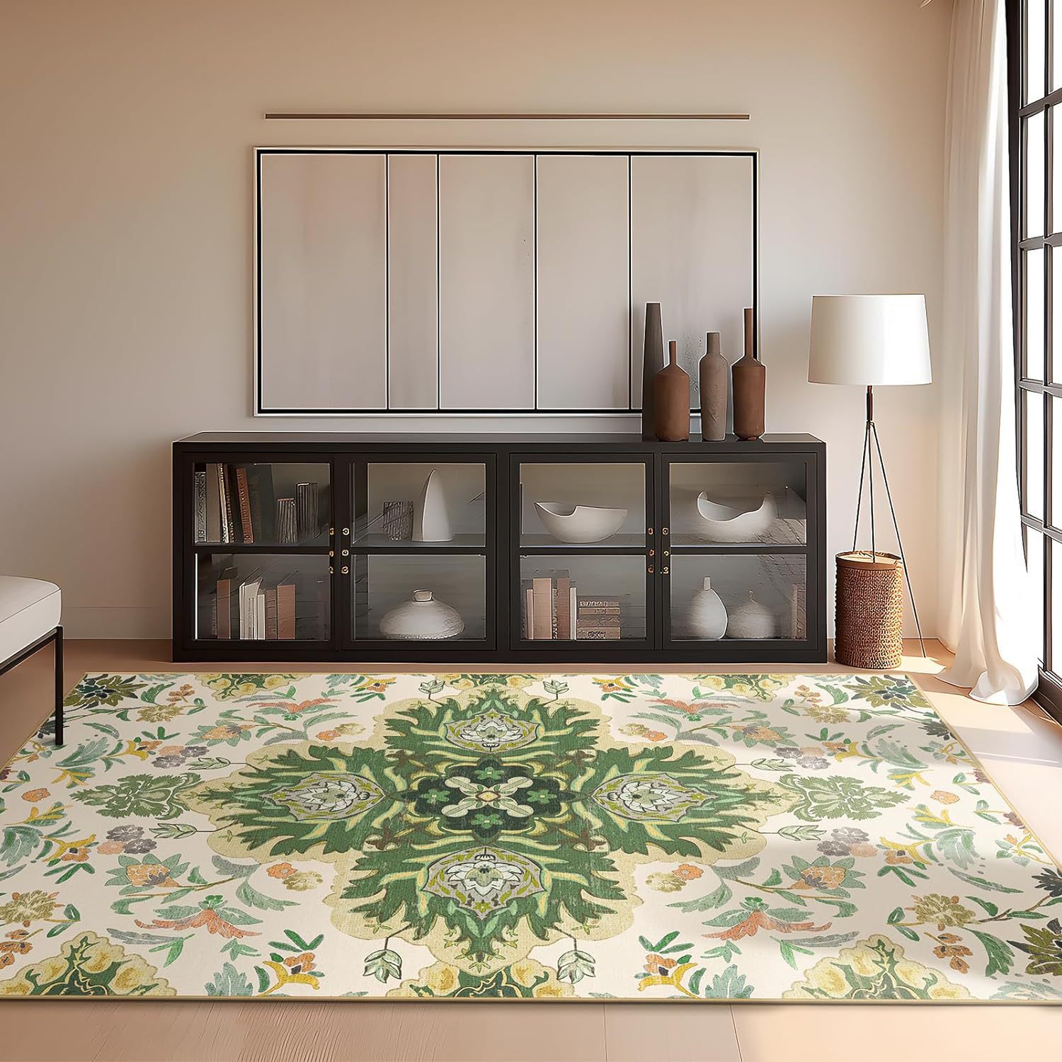 Dom in vrt Perzijska dnevna soba, polna preproga, domači balkon, garderoba, talna podloga, dekoracija za hotelsko bivanje na domu, nedrseča podloga za noge_voghion.com