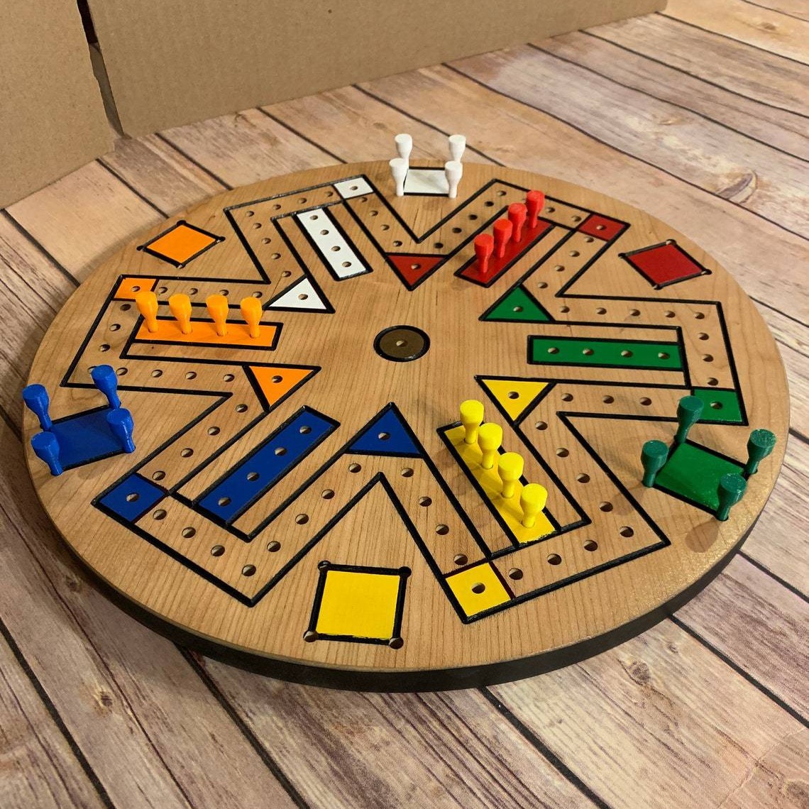 Juego de pista rápida carril rápido juego de mesa de madera Ludo madera partido juego apoyos