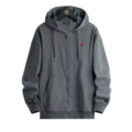 Zipper style dark gray red label