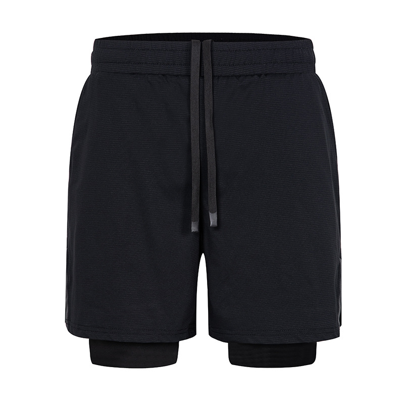 Crazy Muscle Two-in - One Pantalones cortos deportivos para hombres entrenamiento de correr acondicionamiento físico rápido secado pantalones deportivos de cuadrados pequeños para hombres verano