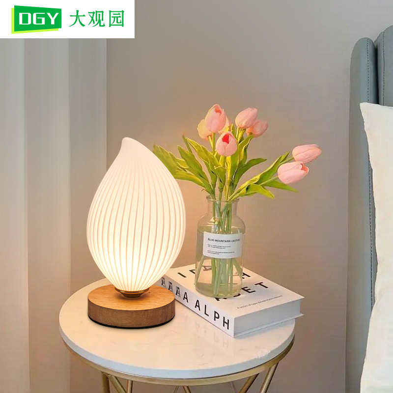 Daguanyuan lámpara de mesa simple lámpara de noche dormitorio de alta gama lámpara de ambiente romántico luz nocturna enchufable para dormir 485L image 3