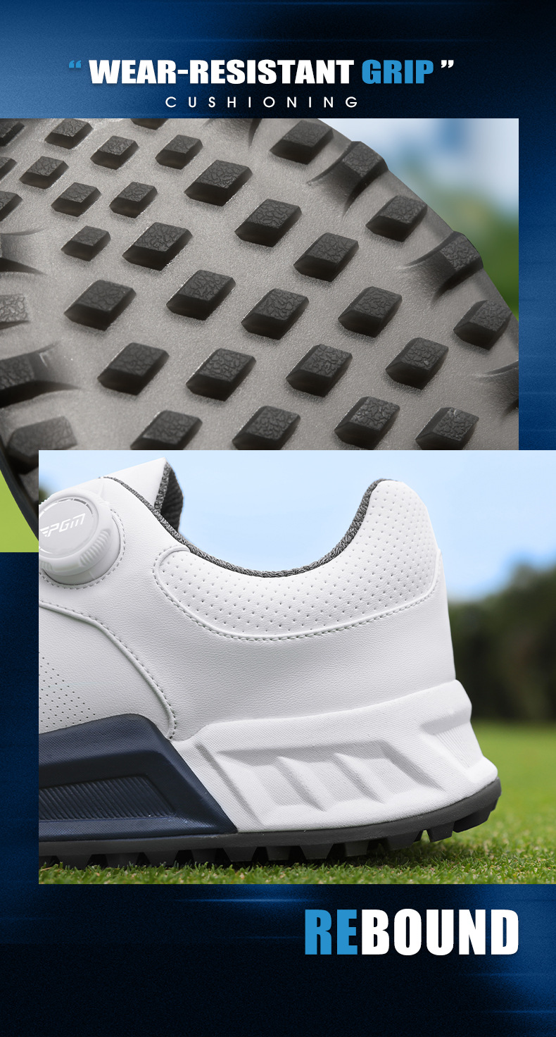 Giày golf nam PGM đế đàn hồi, chống nước, đinh dẻo chống trượt — Lanfeng White [Đệm và đàn hồi/gai chống trượt được cấp bằng sáng chế/phần trên chống thấm nước] XZ445 chi tiết 14