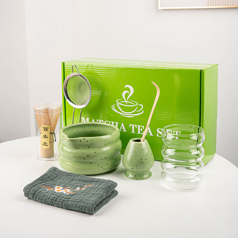 SQ 스툴볼 샌드 도트 그린 벨트 컵(유리)