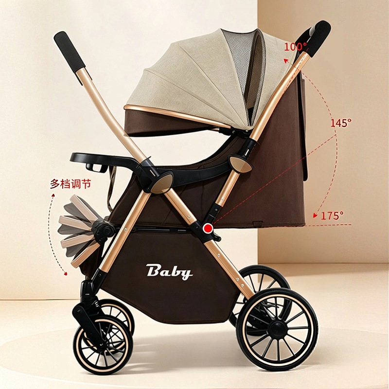 Cochecito de dos vías, cochecito ligero con asiento reclinable, cochecito para niños, herramienta para caminar para bebés, para recién nacidos