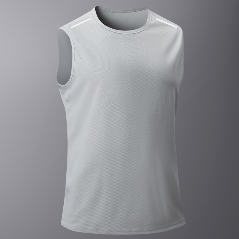 Summer Men's Outdoor Sports Vest Vest Sleeveless Loose T-Shirt Cross-Border European Size Thin Quick-Drying Fitness T-Shirt