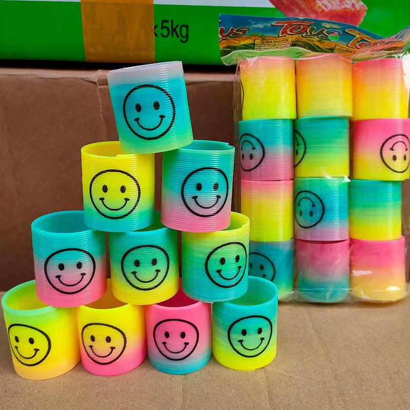Rainbow small Slinky, colorful Jenga, toy, 2x, 3.5cm, wholesale