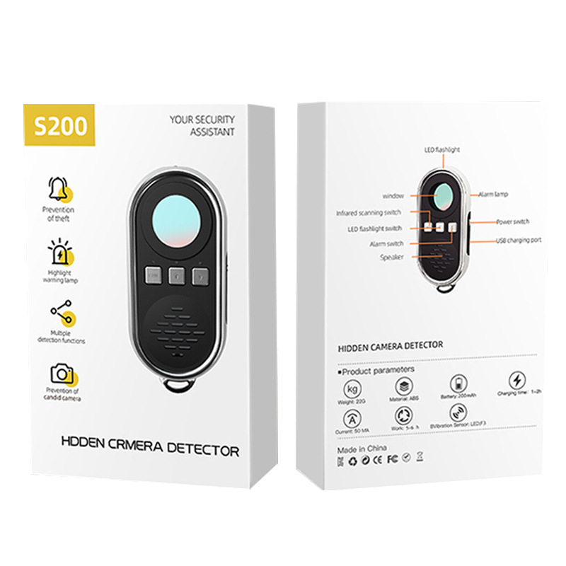 S200 detector de infrarrojos de señal inalámbrica portátil Hotel viaje de negocios antirrobo tiro anti-monitoreo detector de alarma de sonido y luz
