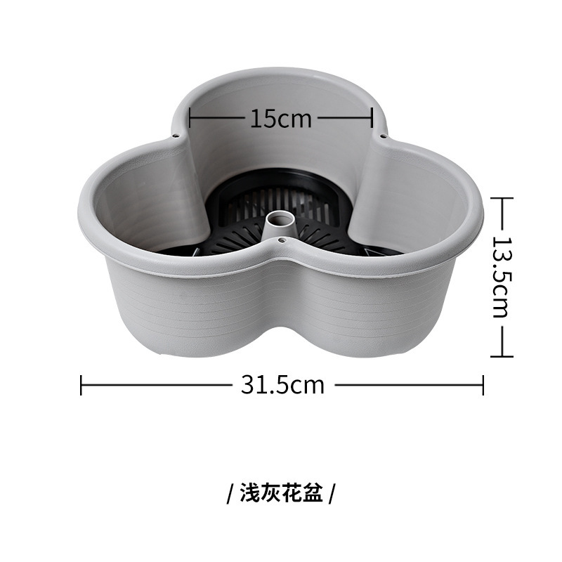 新款家庭种植立体盆可悬挂多层种植花盆可叠放草莓盆移动三瓣花盆|undefined