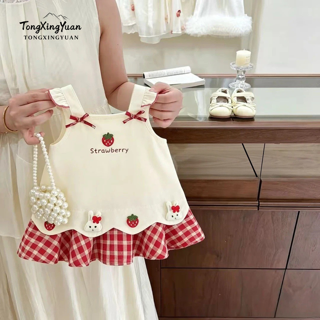 童星圆 Dress, skirt, fashionable summer thin summer clothing girl's, children's clothing, Korean style, western style