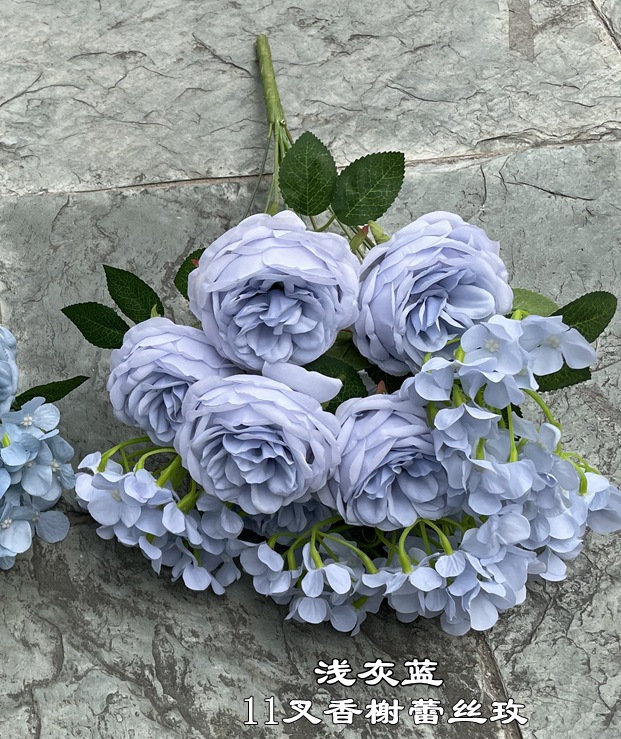 11 tenedor Chanel de encaje Rosa Azul Claro