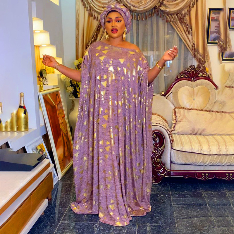 Cross-border European and American foreign trade Amazon WISH African ethnic style large pendulum dress gilded robe Source spot