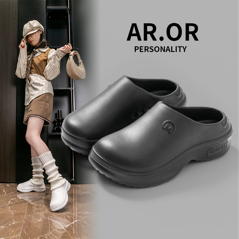 All-Inclusive Toe Sandals for Women, Internet Celebrities, Simple Outdoor Work Fashion, Wear-Resistant Couple Beach and Seaside Dual-Purpose Rain Shoes